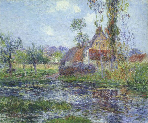 Hendreville by the Eure River by Gustave Loiseau, hand-painted oil painting reproduction