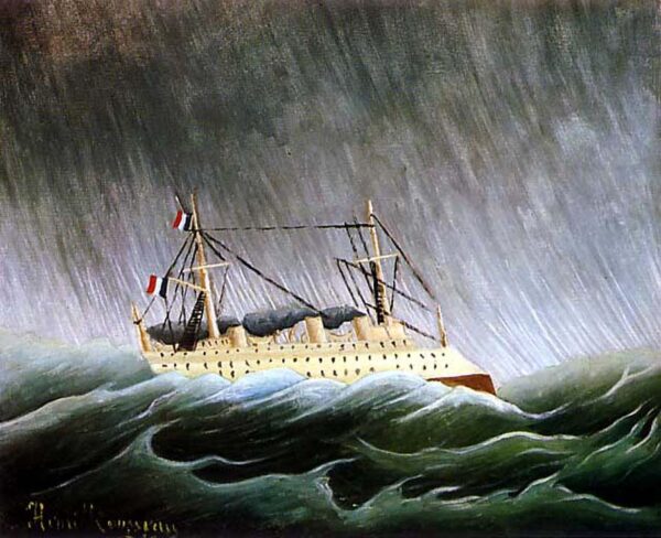 Boat In The Storm by Henri Rousseau, hand-painted oil painting reproduction