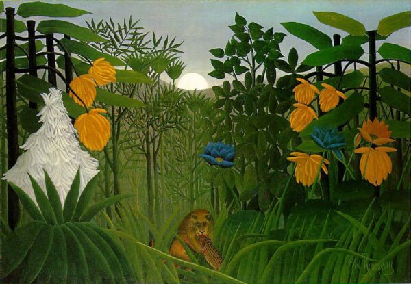 The Repast of the Lion by Henri Rousseau, hand-painted oil painting reproduction