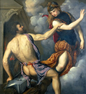 Athena Scorning the Advances of Hephaestus by Paris Bordone, hand-painted oil painting reproduction