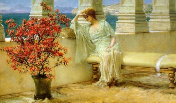 Her Eyes are with Her Thoughts and They are Far Away by Lawrence Alma-Tadema, hand-painted oil painting reproduction