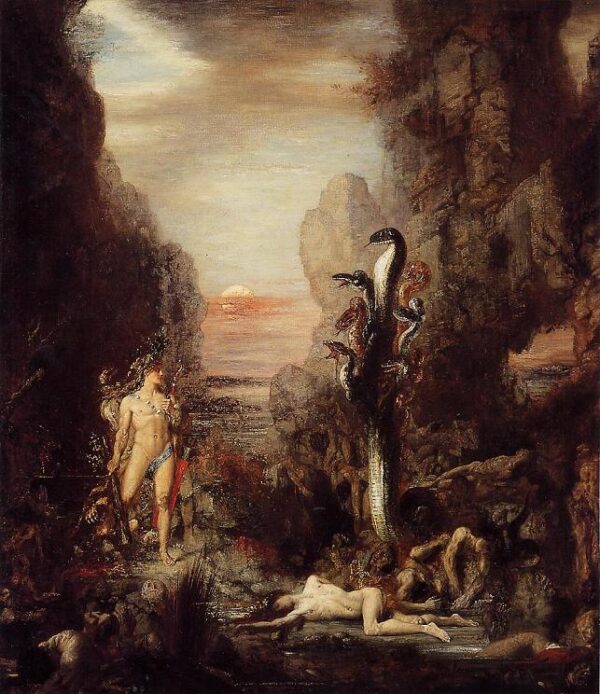 Hercules and the Lernaean Hydra by Gustave Moreau, hand-painted oil painting reproduction