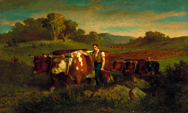 Herdsmen with Cows by Edward Mitchell Bannister, hand-painted oil painting reproduction