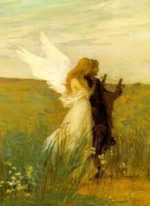 Hesiod Listening To The Inspiration Of The Muse by Edmond Aman-Jean, hand-painted oil painting reproduction