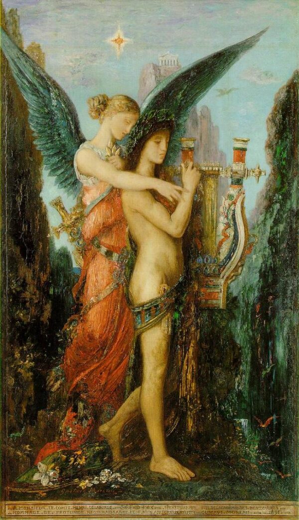 Hesiod and the Muse by Gustave Moreau, hand-painted oil painting reproduction