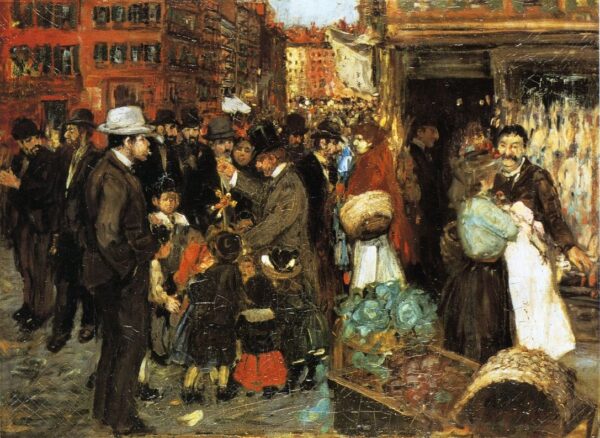 Hester Street by George Luks, hand-painted oil painting reproduction