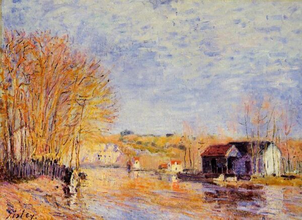 High Waters at Moret-sur-Loing by Alfred Sisley, hand-painted oil painting reproduction