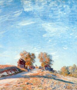 Hill Path in Sunlight by Alfred Sisley, hand-painted oil painting reproduction