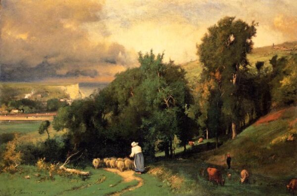 Hillside at Etretet by George Inness, hand-painted oil painting reproduction
