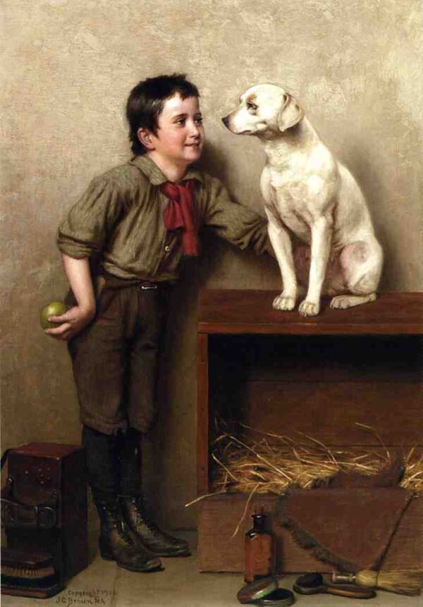 His Favorite Pet by John G Brown, hand-painted oil painting reproduction