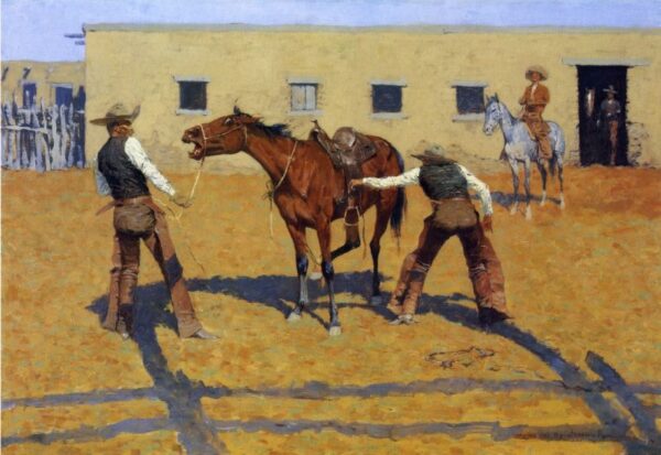 His First Lesson by Frederic Remington, hand-painted oil painting reproduction
