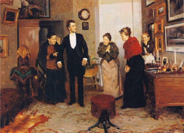 His First Suit by Vladimir Makovsky, hand-painted oil painting reproduction