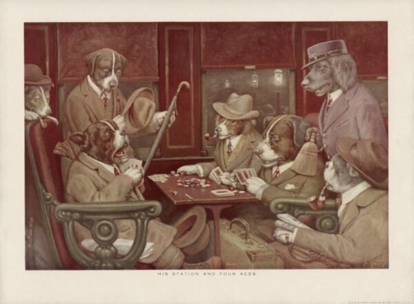His Station and Four Aces by C.M Coolidge, hand-painted oil painting reproduction