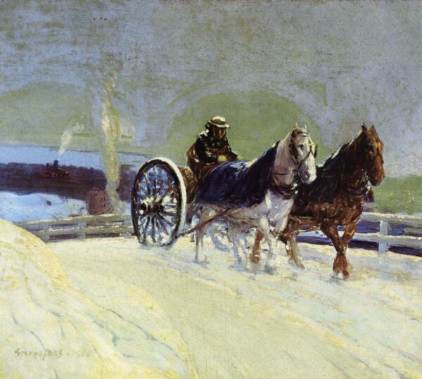 Hitch Team by George Luks, hand-painted oil painting reproduction