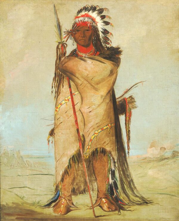 Ho ra to a, a Brave by George Catlin, hand-painted oil painting reproduction