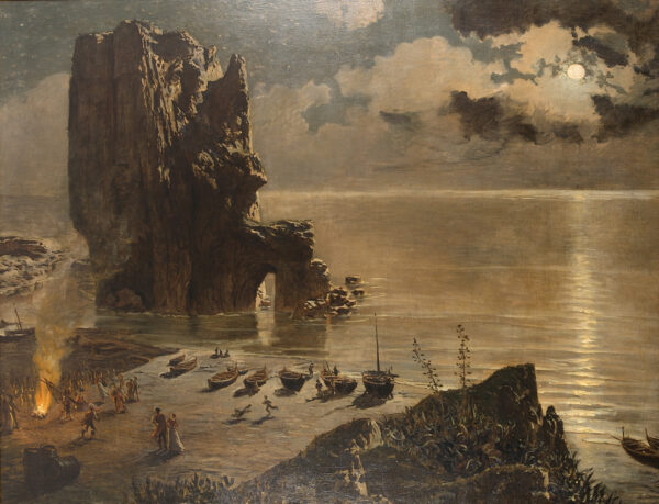 Hoguera en la Playa by Antonio Muñoz Degrain, hand-painted oil painting reproduction