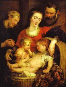 Holy Family with St Elizabeth by Peter Paul Rubens, hand-painted oil painting reproduction