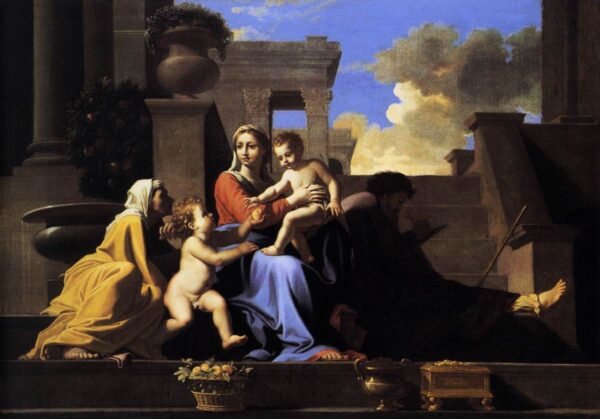 Holy Family On The Steps by Nicolas Poussin, hand-painted oil painting reproduction