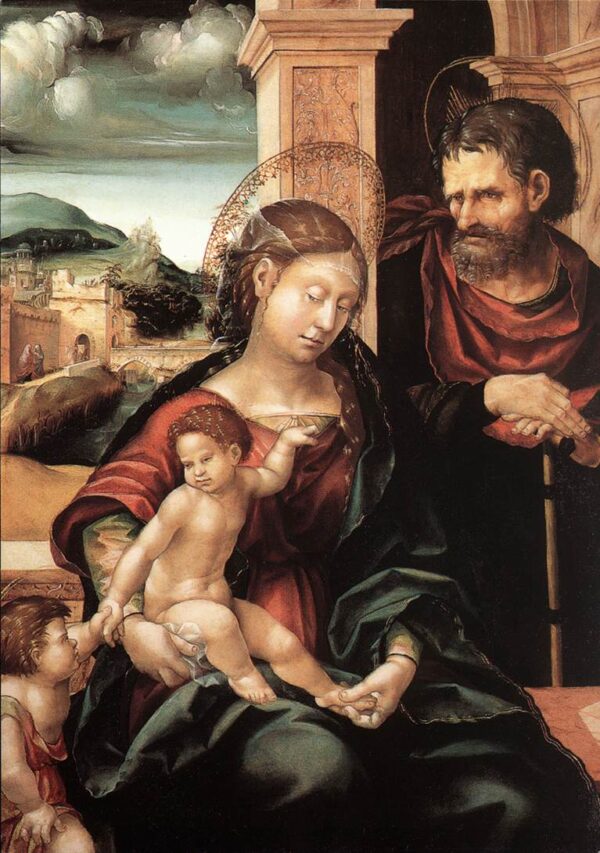 Holy Family with the Child St John by Hans Burgkmair, hand-painted oil reproduction