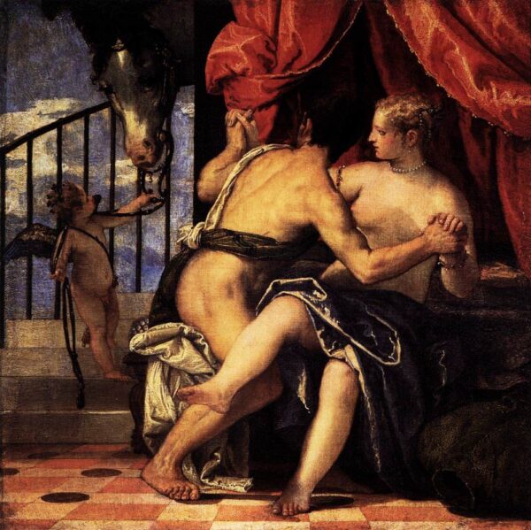 Venus and Mars with Cupid and a Horse by Paolo Veronese, hand-painted oil painting reproduction