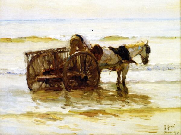 Horse Cart by Mathias J Alten, hand-painted oil painting reproduction