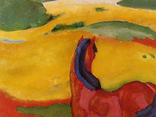 Horse in a Landscape by Franz Marc, hand-painted oil reproduction