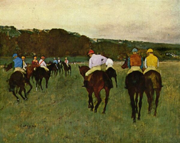 Horseracing in Longchamp by Edgar Degas, hand-painted oil painting reproduction