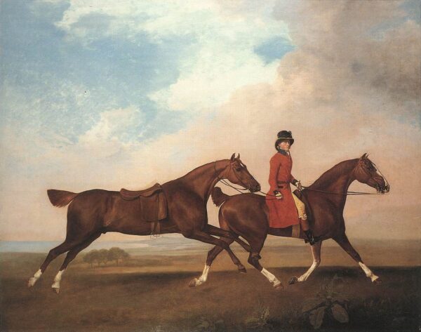William Anderson With Two Saddled Horses by George Stubbs, hand-painted oil painting reproduction