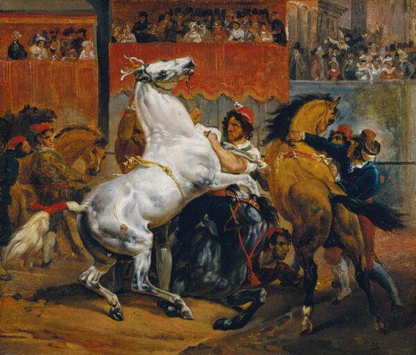The Start of the Race of the Riderless Horses by Horace Vernet, hand-painted oil painting reproduction