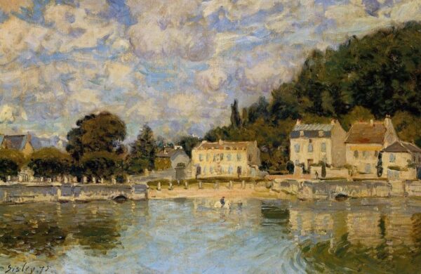 Horses being Watered at Marly-le-Roi by Alfred Sisley, hand-painted oil painting reproduction
