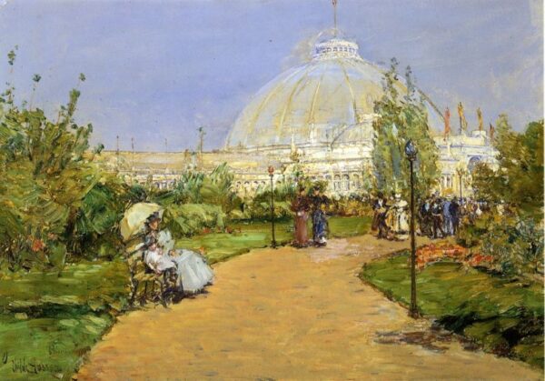 Horticultural Building, World’s Columbian Exposition, Chicago by Frederick Childe Hassam, hand-painted oil painting reproduction