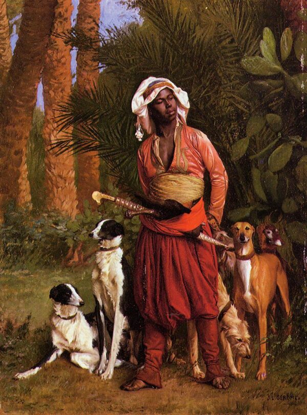 The Negro Master of the Hounds by Jean-Léon Gérôme, hand-painted oil painting reproduction