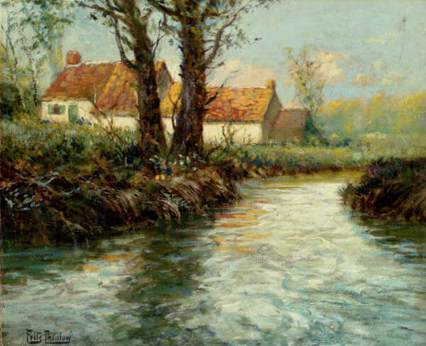 House By The Water’s Edge by Fritz Thaulow, hand-painted oil painting reproduction