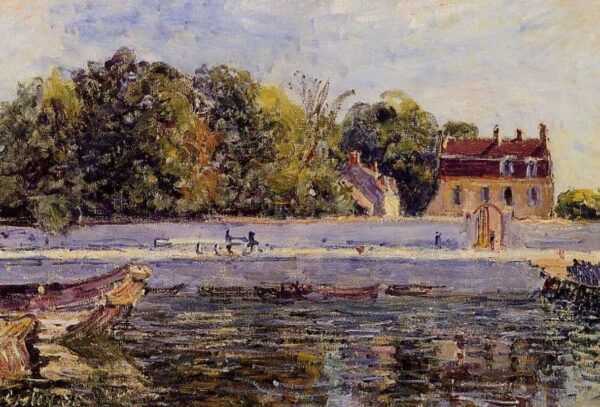 Saint-Mammes – House on the Canal du Loing by Alfred Sisley, hand-painted oil reproduction
