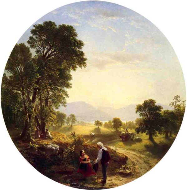 Hudson River Scene by Asher B. Durand, hand-painted oil reproduction