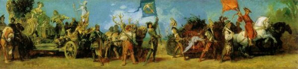 The Anniversary Parade – Feast Wagen of the Hunt by Hans Makart, hand-painted oil painting reproduction