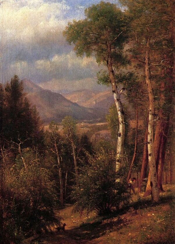 Hunter in the Woods of Ashokan by Thomas Worthington Whittredge, hand-painted oil painting reproduction