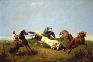 Hunting Wild Horses by William Ranney, hand-painted oil painting reproduction