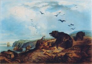 Hunting of the Grizzly Bear by Karl Bodmer, hand-painted oil painting reproduction