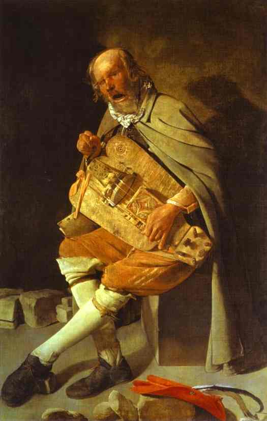 Hurdy-Gurdy Player III by Georges de La Tour, hand-painted oil reproduction