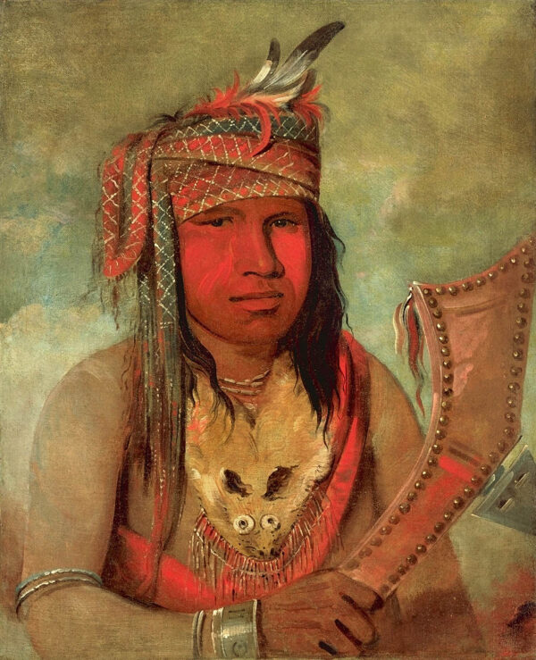 I an be w’ah dick, Male Caribou, a Brave by George Catlin, hand-painted oil painting reproduction