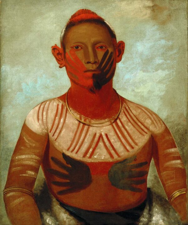 I o way, One of Black Hawk’s Principal Warriors by George Catlin, hand-painted oil painting reproduction