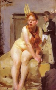 I Ateljen by Anders Zorn, hand-painted oil painting reproduction