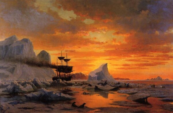 Ice Dwellers Watching the Invaders b by William Bradford, hand-painted oil painting reproduction