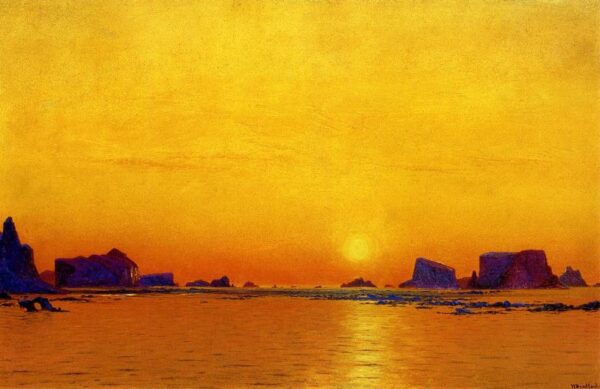 Ice Floes Under the Midnight Sun by William Bradford, hand-painted oil painting reproduction