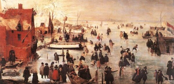 Ice Landscape by Hendrick Avercamp, hand-painted oil painting reproduction