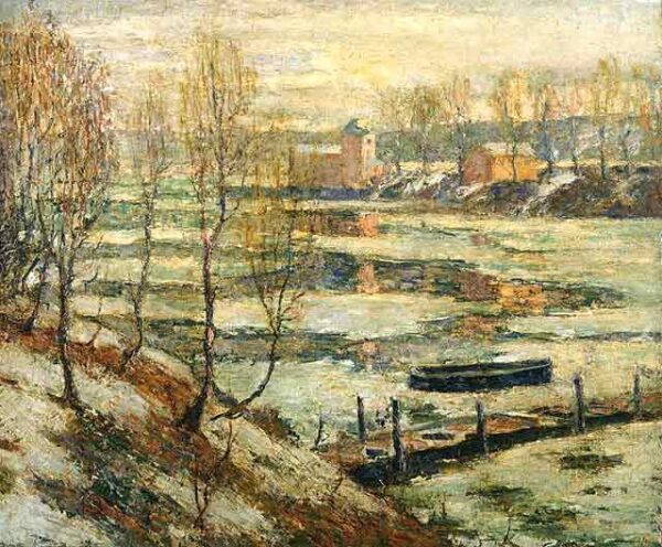 Ice in the River by Ernest Lawson, hand-painted oil painting reproduction