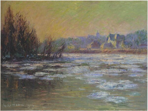 Ice on the Oise River II by Gustave Loiseau, hand-painted oil painting reproduction