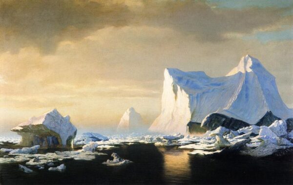 Icebergs in the Arctic by William Bradford, hand-painted oil reproduction