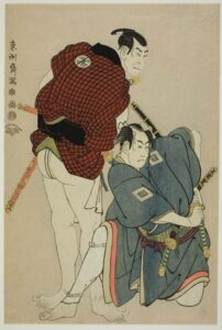 Ichikawa Omezo and Otani Oniji by Toshusai Sharaku, hand-painted oil painting reproduction